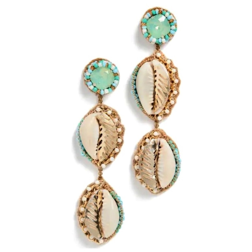 NWT Deepa Gurnani Beaded Crystal Seashell Chandeliers - Picture 16 of 16